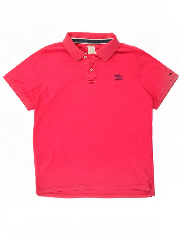 Tommy Hilfiger Polo para hombre 2XL Algodón rosa