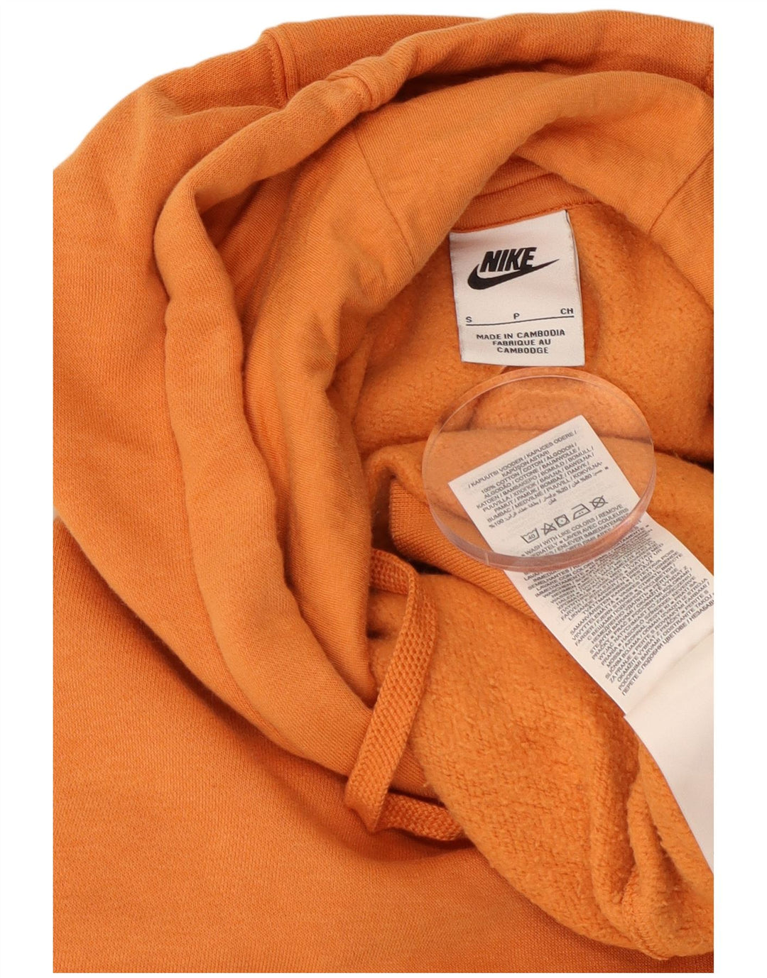 NIKE Hombre Sudadera con Capucha Jumper Small Naranja Algodón