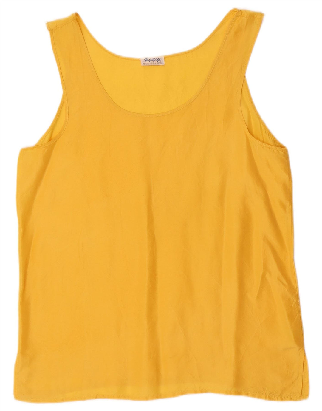 VINTAGE Womens Strapless Blouse Top UK 14 Medium Yellow Silk