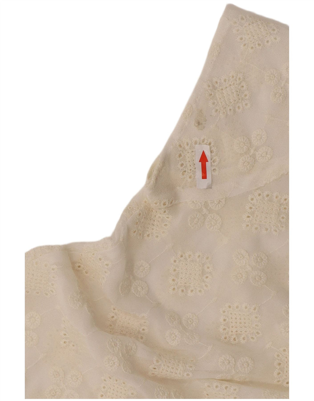 Zara Mujer Top Transparente UK 10 Pequeño Poliéster Floral Blanco Roto