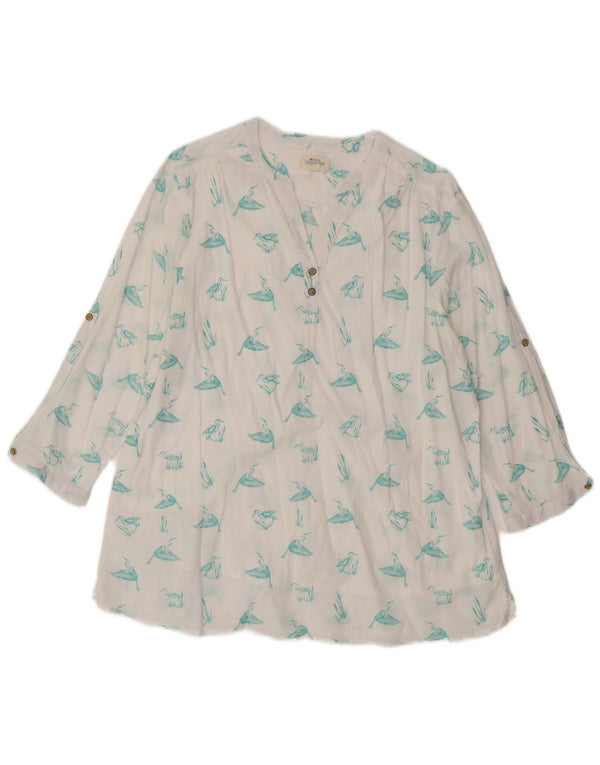 Top tipo túnica de manga 3/4 para mujer de Mountain Warehouse UK 40 XL Estampado animal blanco