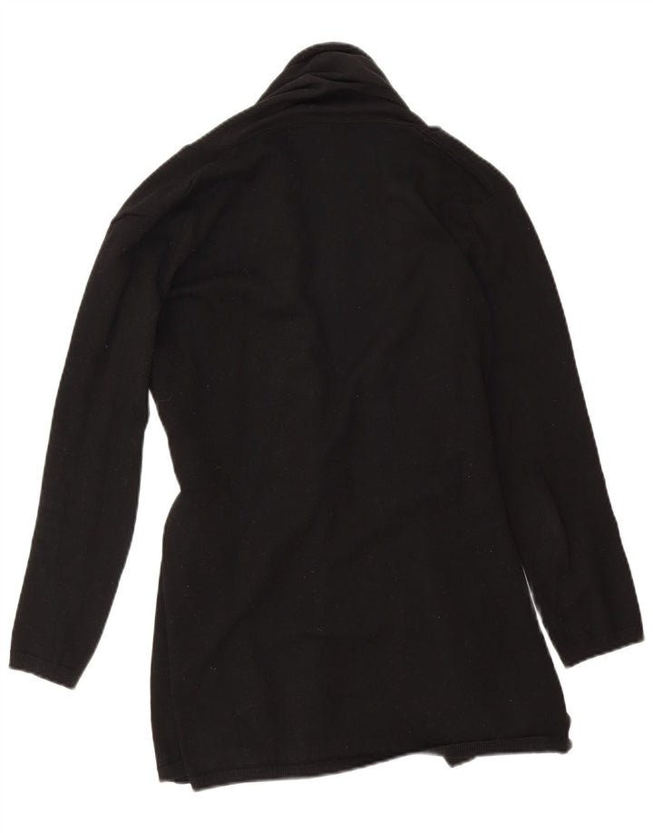 Zara Mujer Suéter Cárdigan Abierto Largo De Gran Tamaño UK 10 Small Negro