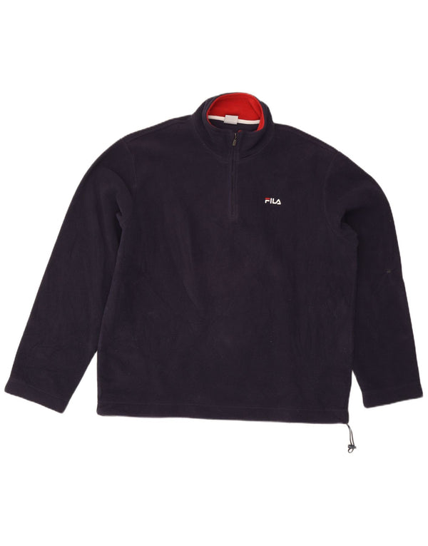 Fila Jersey polar con cremallera y cuello para hombre XL Poliéster azul marino