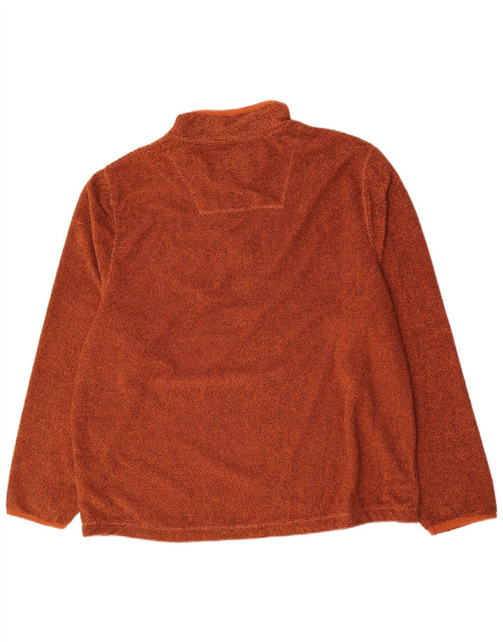 Weird Fish Jersey de forro polar con cuello y cremallera para hombre, 4XL, poliéster marrón