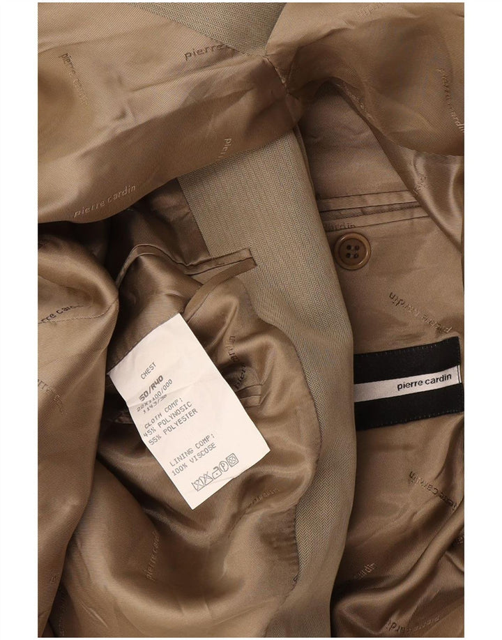 Pierre Cardin Chaqueta tipo blazer de 3 botones para hombre EU 50 Grande Poliéster beige