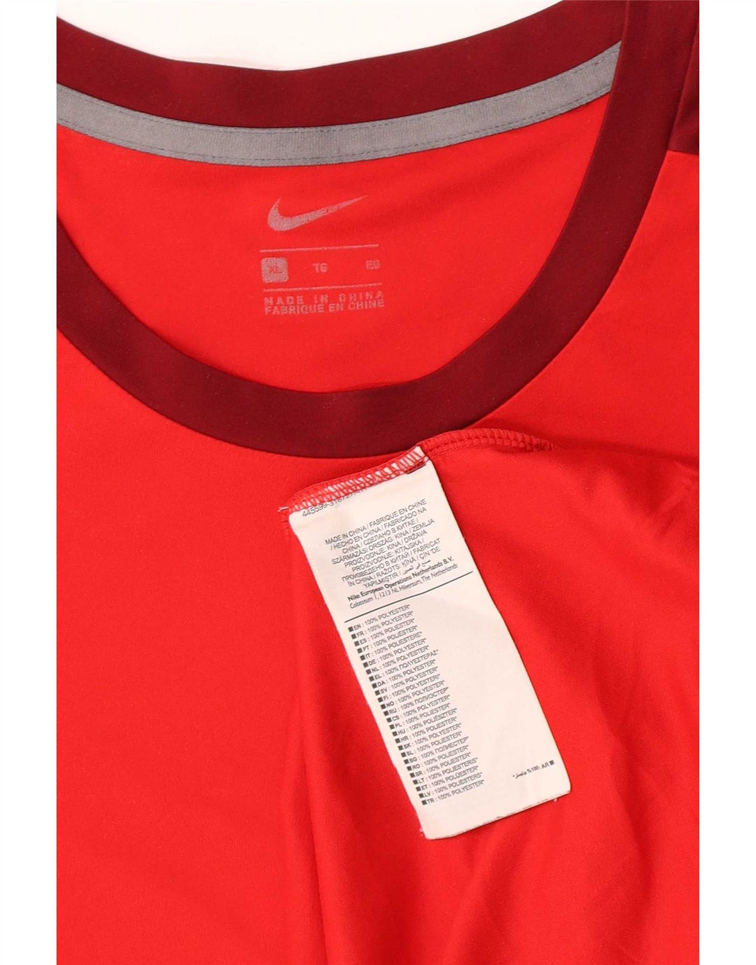 Camiseta Nike Hombre Top XL Rojo Colorblock Poliéster