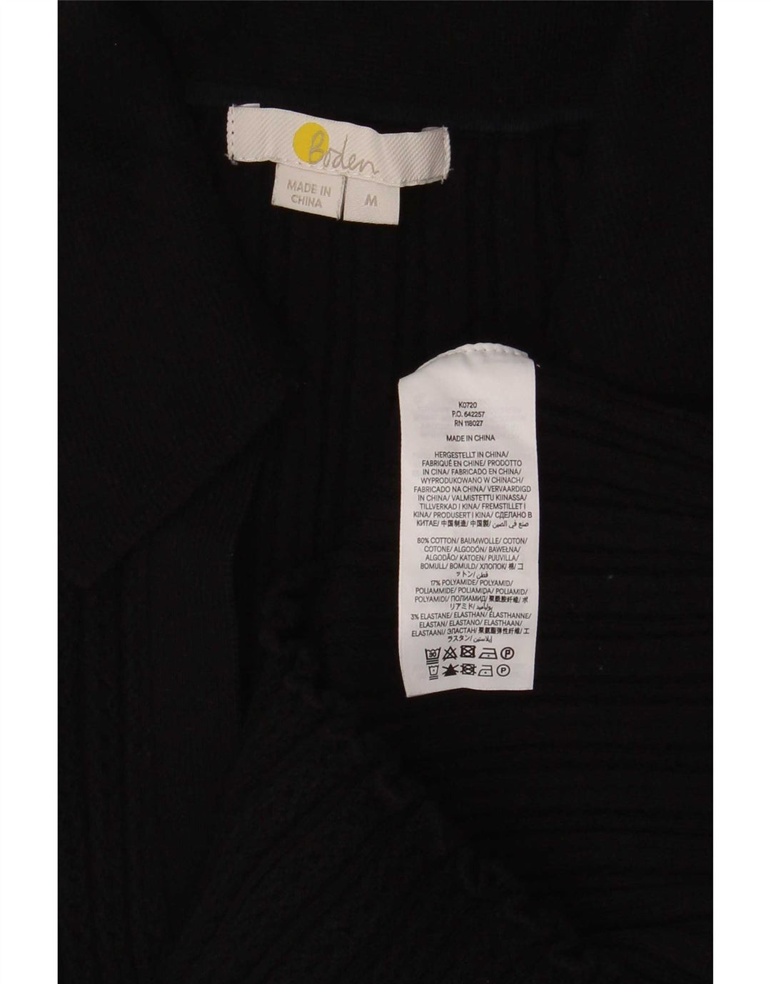 Polo Boden para mujer UK 40 Mediano Algodón negro