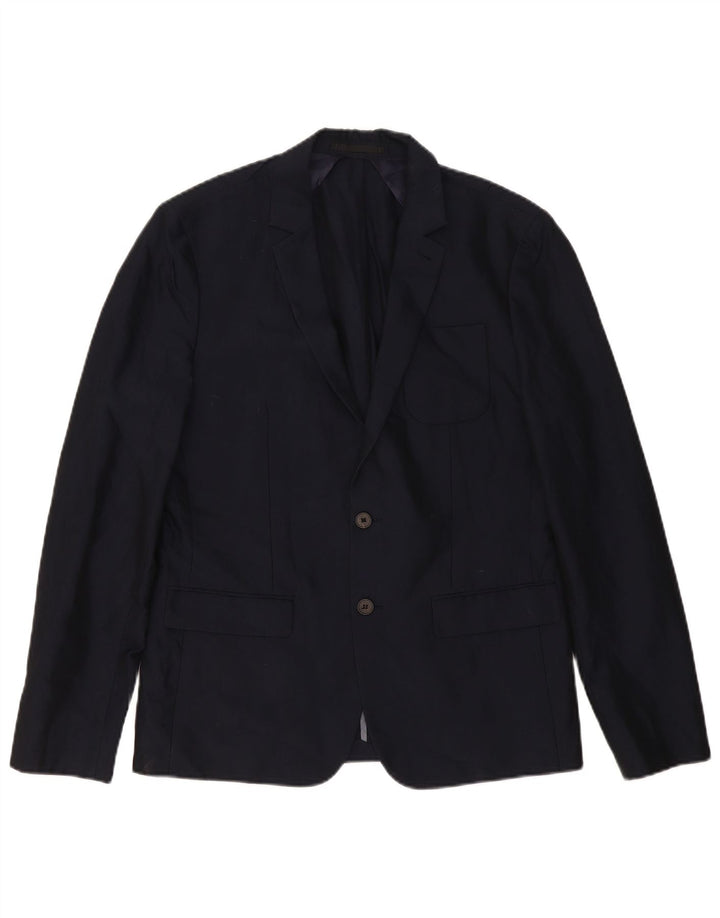 All Saints Chaqueta tipo blazer de 2 botones para hombre UK 38 Medium Azul marino Algodón