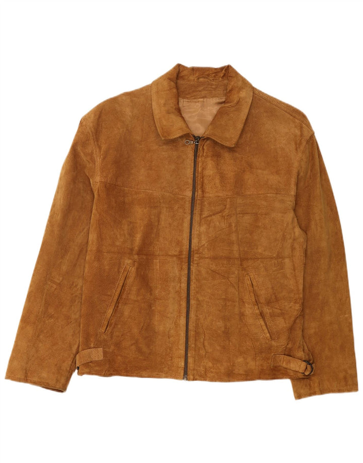 Chaqueta de ante vintage para hombre IT 50 cuero beige grande