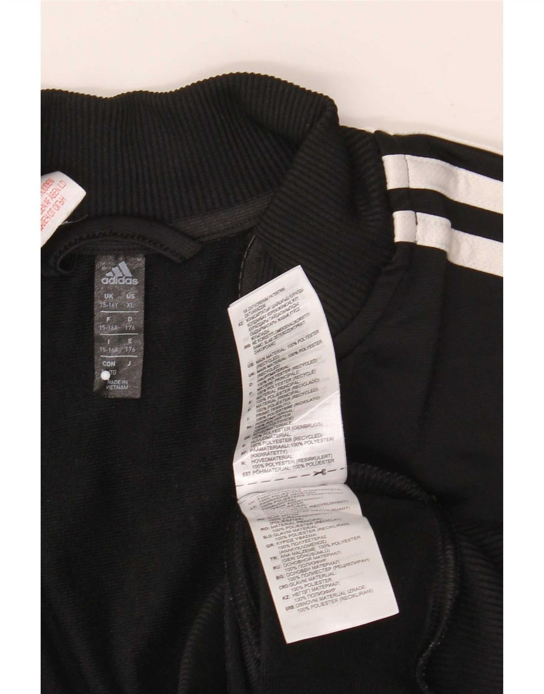Adidas - Chaqueta de chándal para niño, 15-16 años, color negro, poliéster