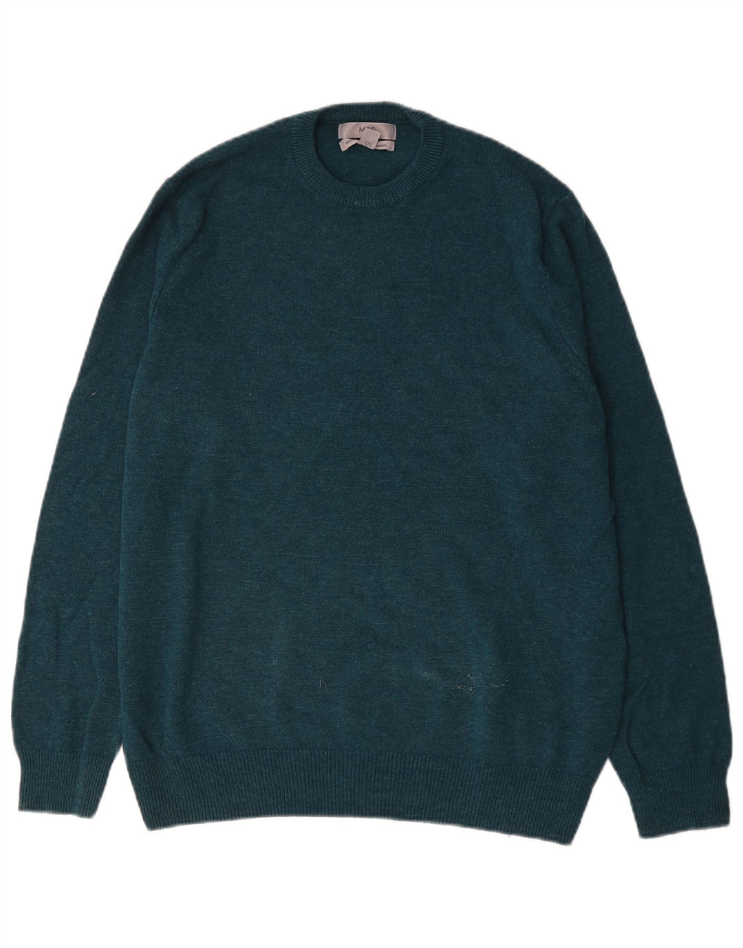Marks & Spencer - Jersey de cuello redondo para hombre, talla XL, lana de cordero verde