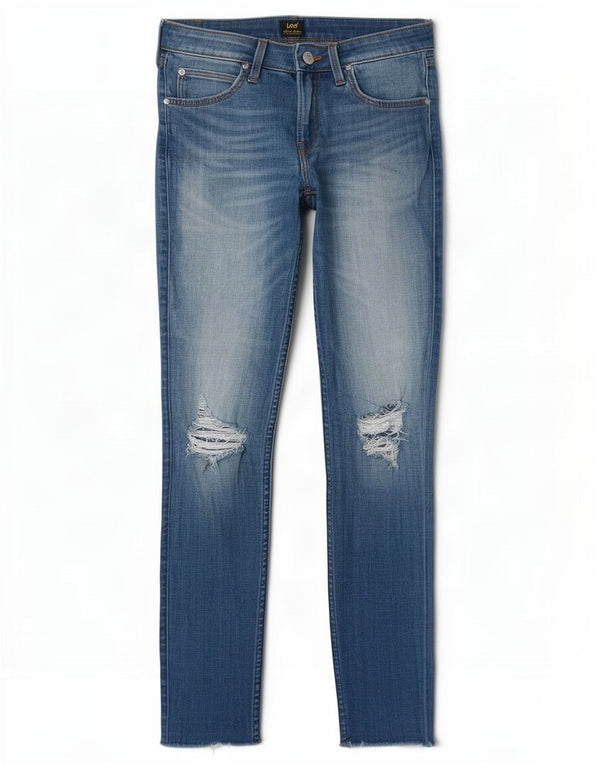 Lee Jeans Ajustados Desgastados Scarlett para Mujer W28 L29 Algodón Azul