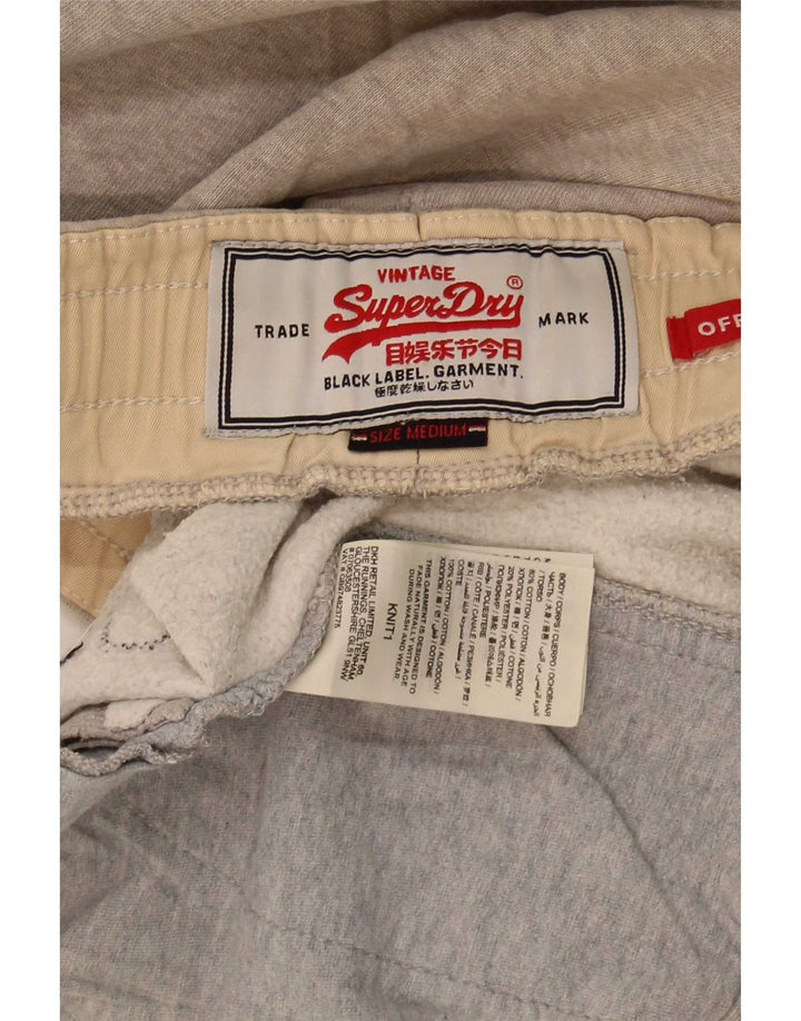 Superdry Shorts deportivos con estampado gráfico de algodón moteado en gris medio para hombre