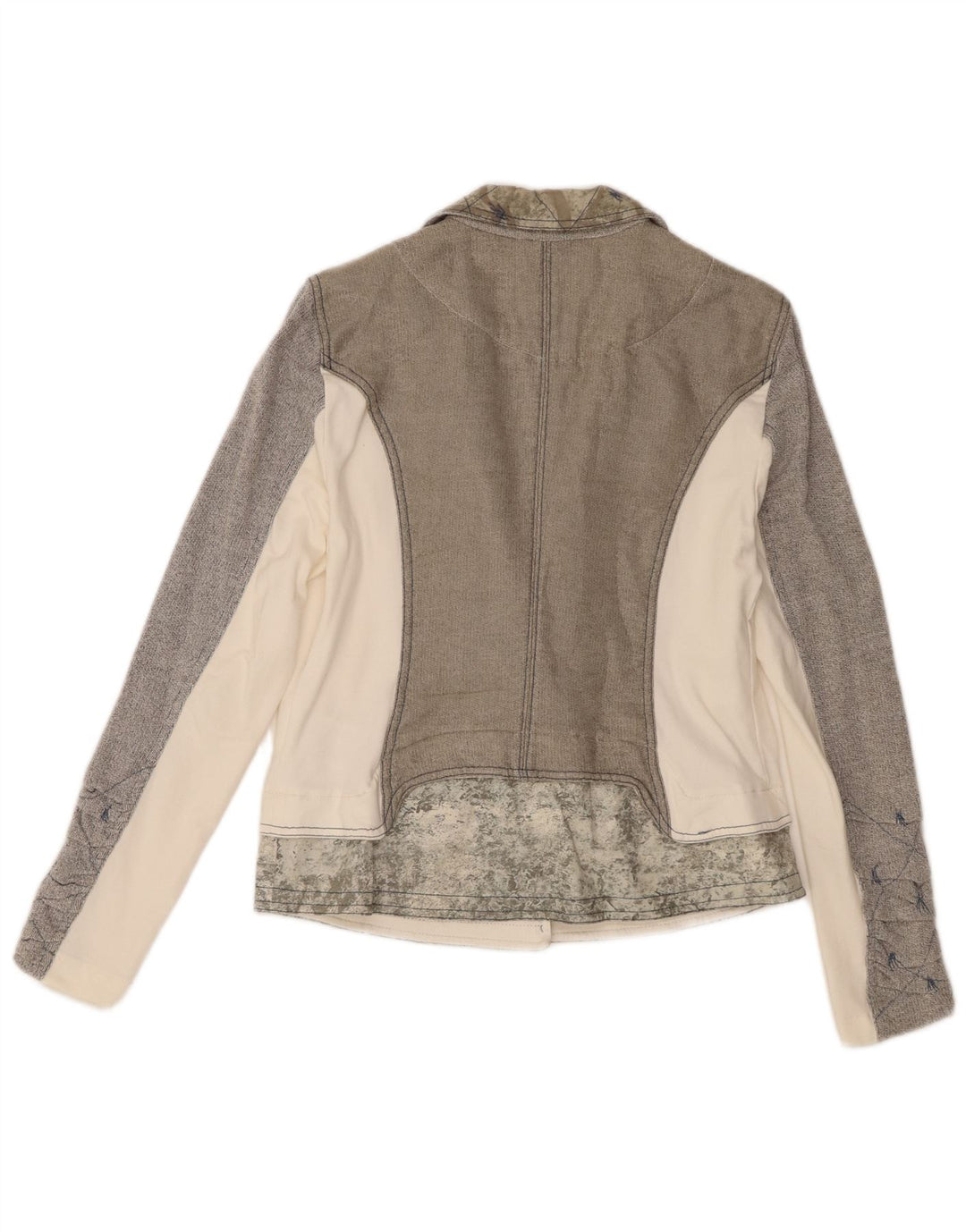 Elisa Cavaletti Chaqueta tipo blazer de 3 botones para mujer Reino Unido 42 Gris medio Colorblock
