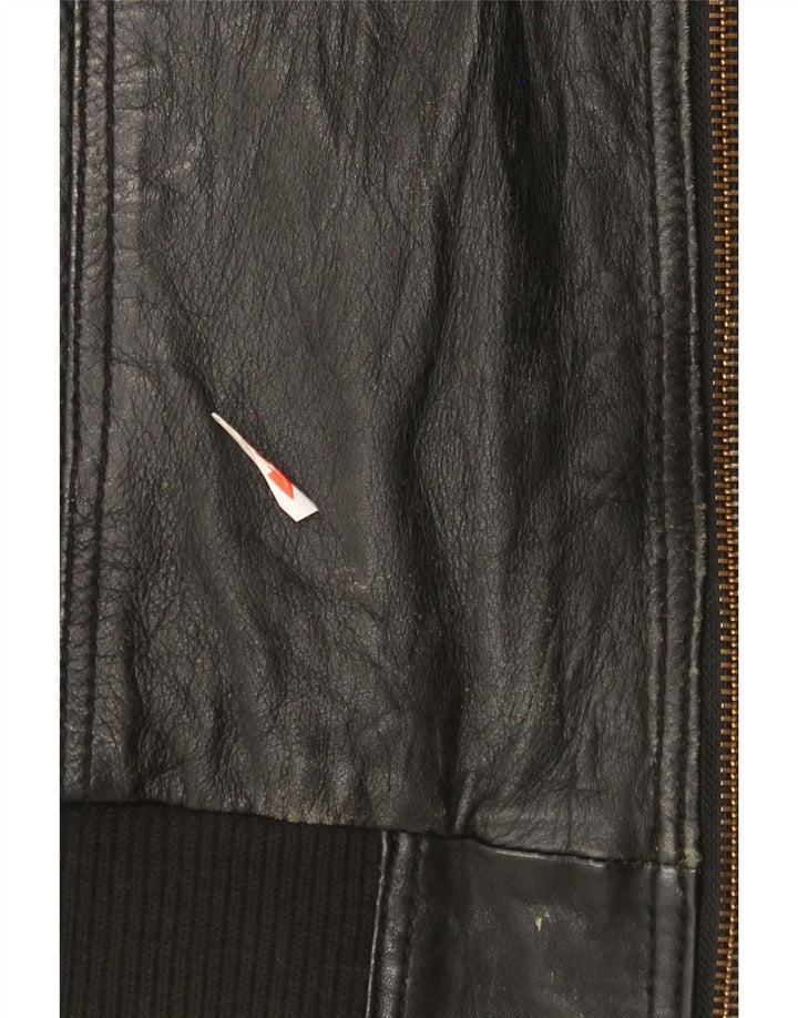 Bench Chaqueta de cuero militar para hombre UK 38 Medium Black
