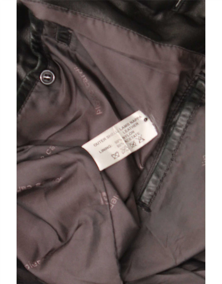 Pierre Cardin Chaqueta de cuero para hombre Reino Unido 40 Grande Negro