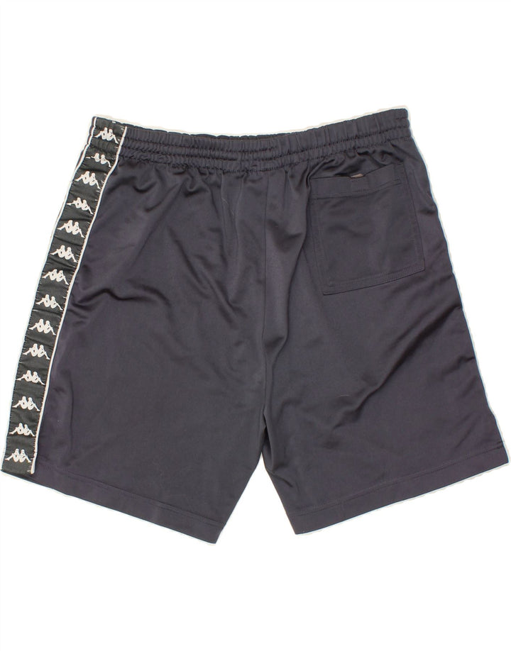 KAPPA Mens Graphic Sport Shorts Large  Navy Blue Polyester Vintage Kappa and Second-Hand Kappa from Messina Hembry 