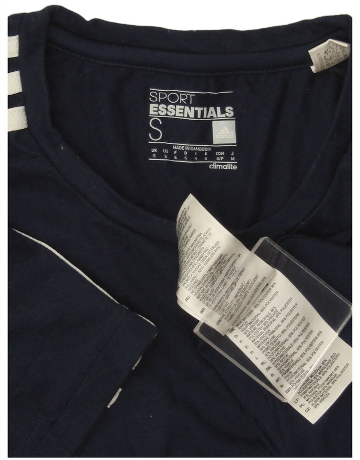 Adidas Mens Climalite Camiseta Top Pequeño Azul Marino Poliéster