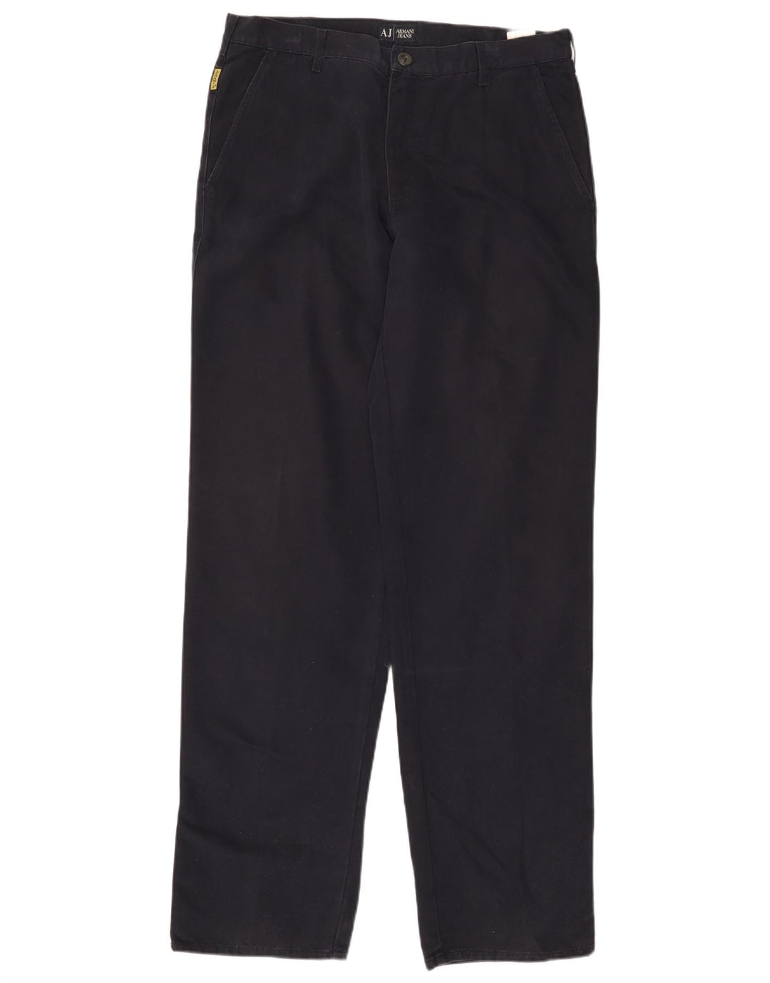 ARMANI Pantalón chino recto para hombre EU 52 XL W36 L36 Azul marino Algodón