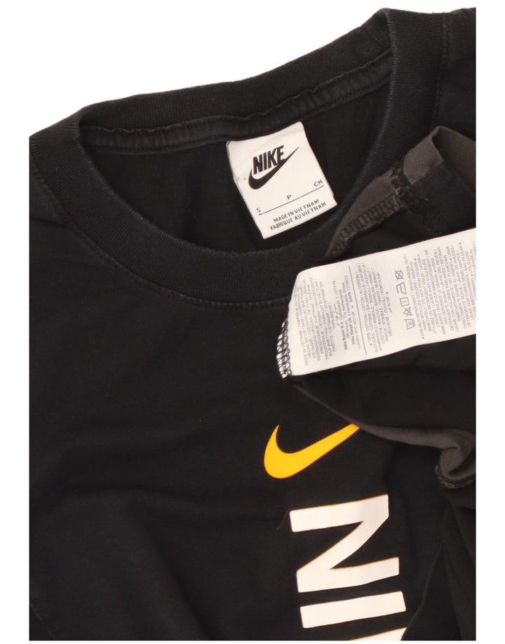 NIKE Camiseta gráfica para hombre Top pequeño de algodón con bloques de color negro