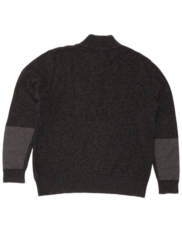 Jack & Jones Jersey con cuello y cremallera para hombre XL Algodón moteado gris