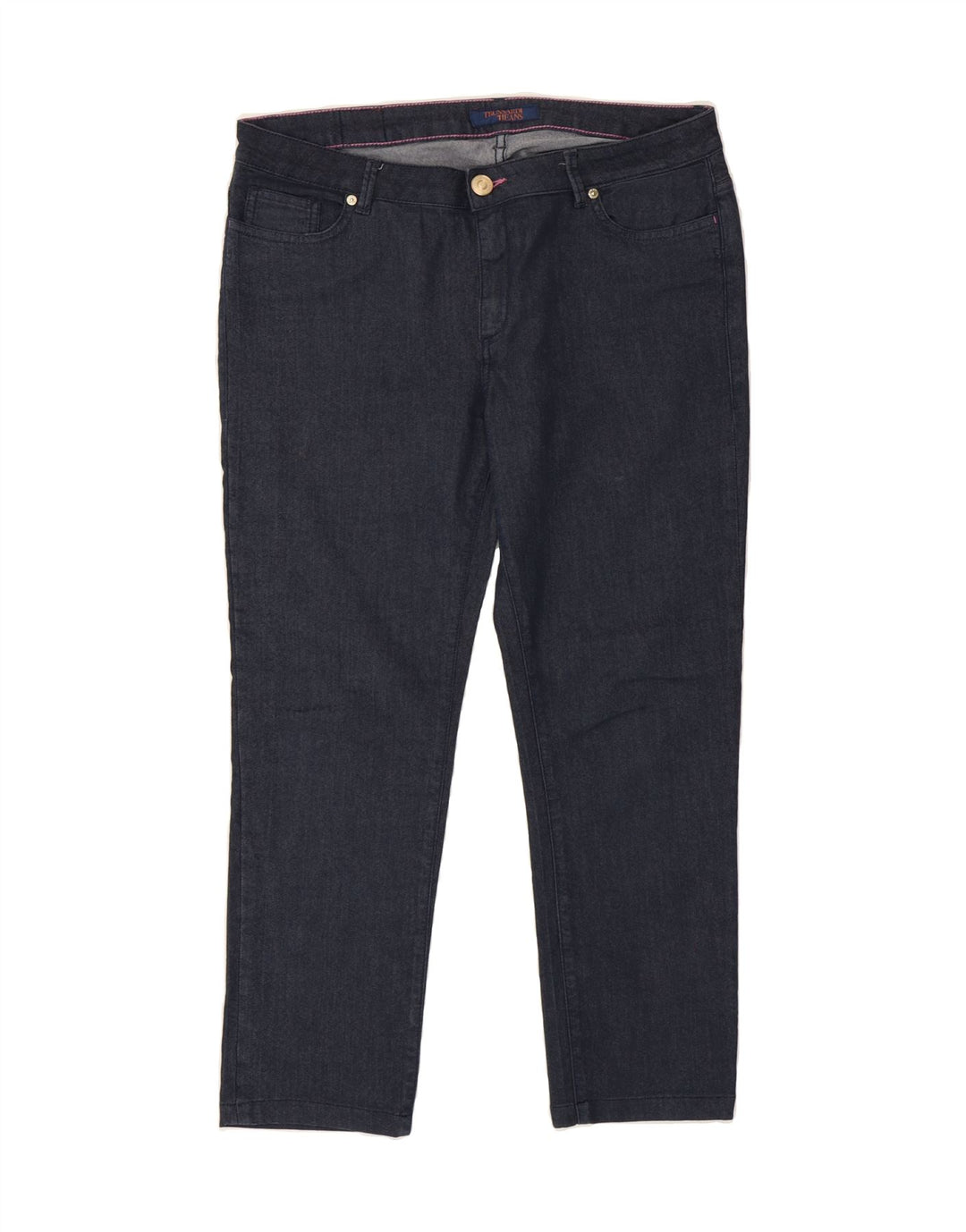 TRUSSARDI Womens Cropped Jeans  W33 L25 Navy Blue Cotton Vintage Trussardi and Second-Hand Trussardi from Messina Hembry 