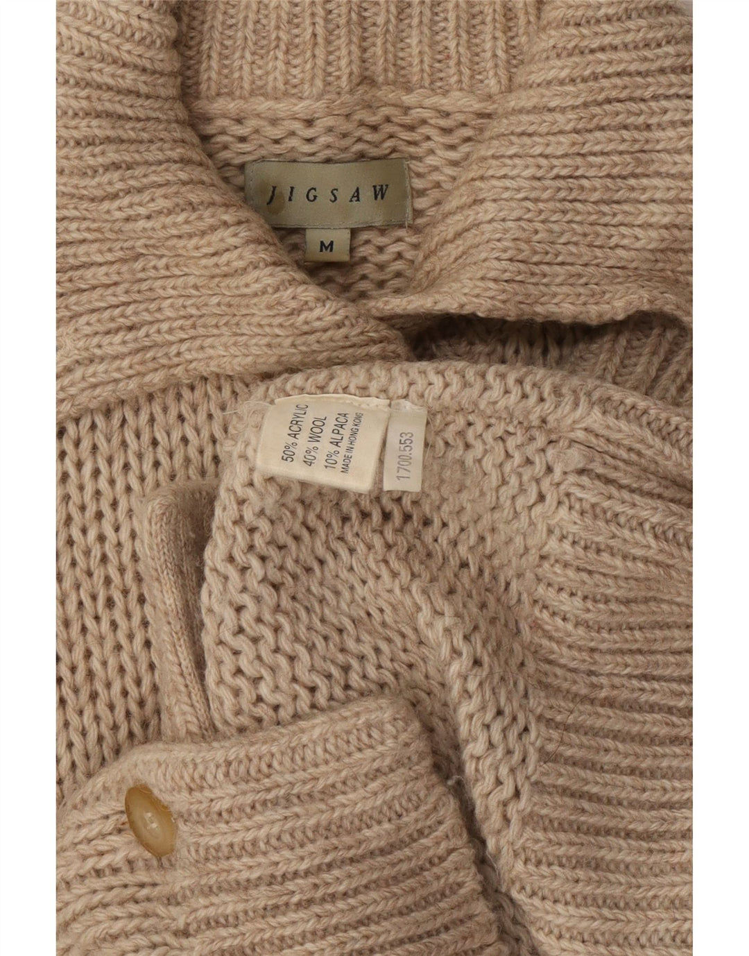 Suéter tipo cárdigan para mujer Jigsaw UK 40 Acrílico gris medio