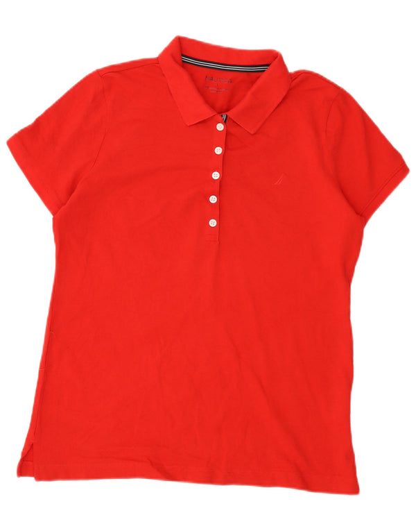 Nautica Polo para mujer UK 44 Grande Algodón rojo
