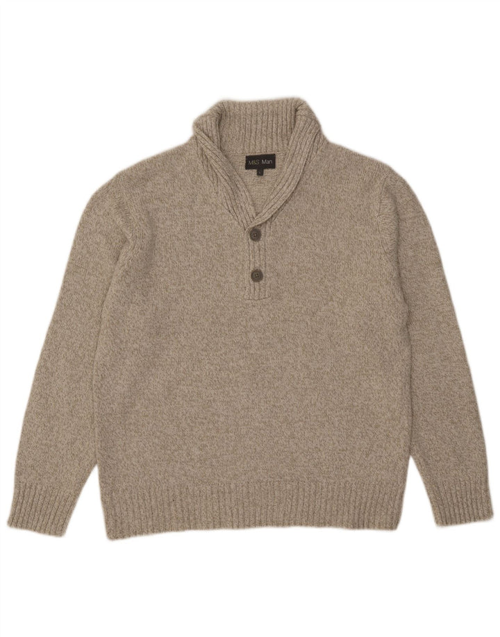 Marks & Spencer Suéter con cuello tipo chal para hombre Acrílico gris grande