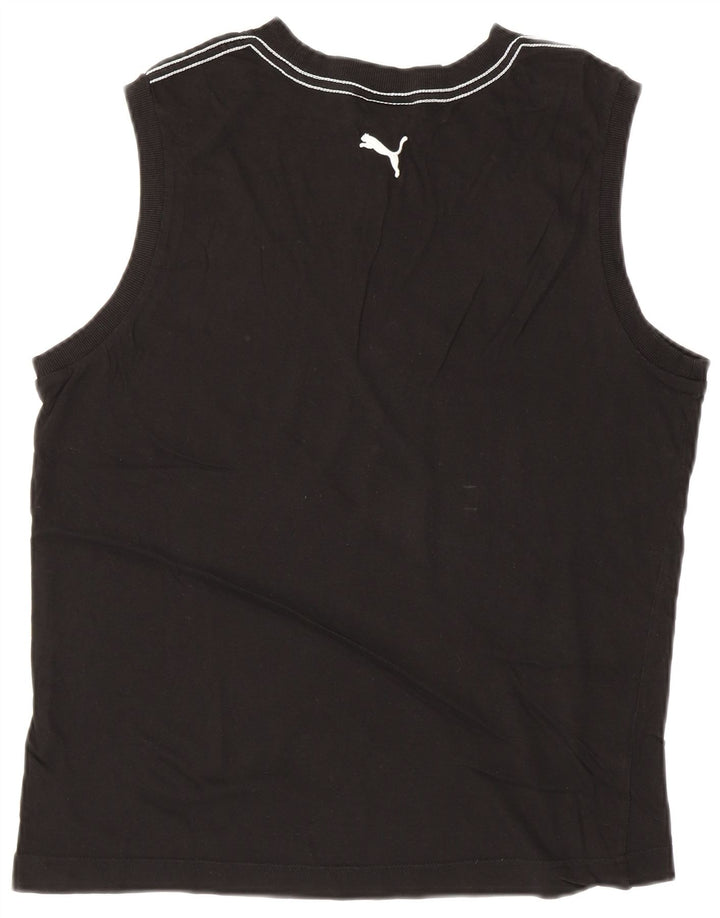 PUMA Camiseta sin mangas con gráfico para hombre, tamaño grande, algodón negro