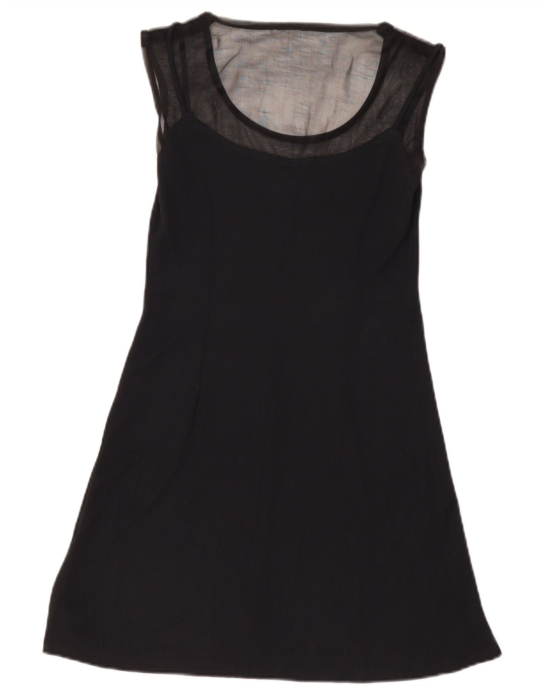 AMULETI Vestido acampanado sin mangas para mujer UK 40 Small Viscosa negra