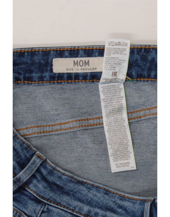Marks & Spencer Jeans Mom Regulares Cónicos para Mujer UK 40 Medium W30 L28 Azul