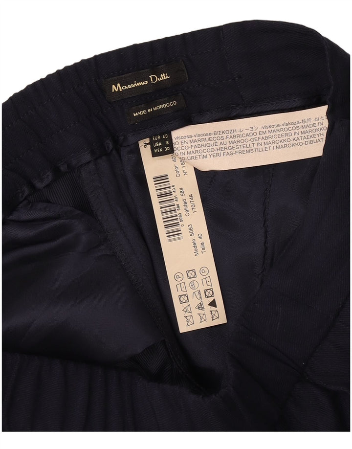 Massimo Dutti Pantalón Chino Recto Mujer EU 40 Medium W30 L29 Azul Marino