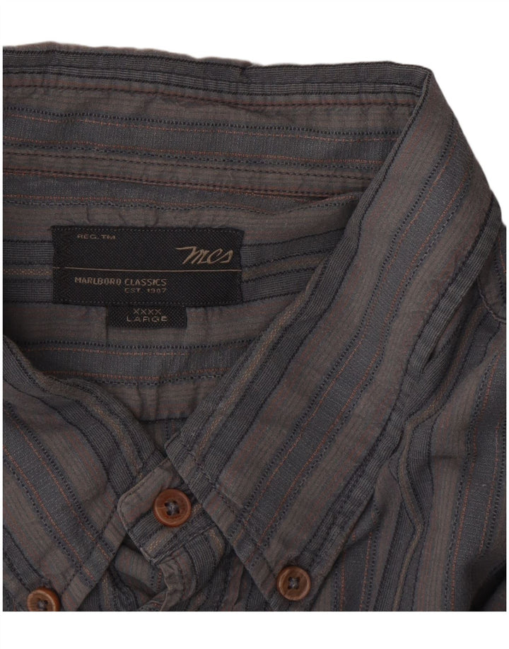 Camisa Marlboro Classics Hombre 4XL Azul Rayas