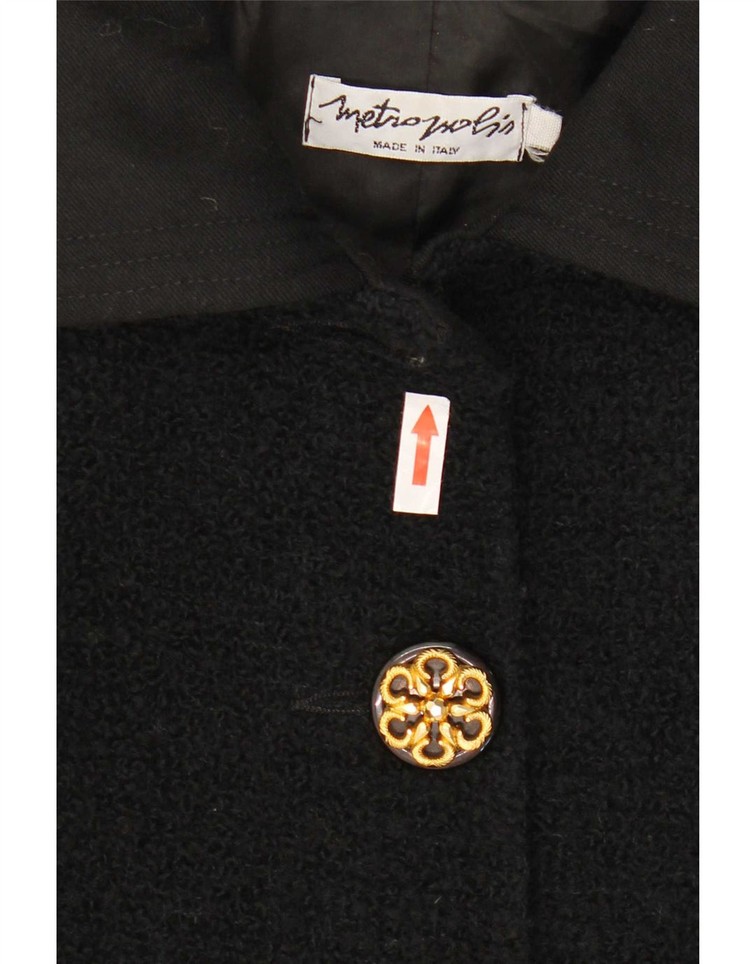 Vintage mujer Bolero chaqueta Reino Unido 10 pequeña lana negra