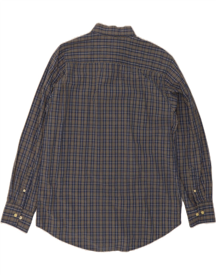 TIMBERLAND Mens Shirt Medium Navy Blue Check Cotton Vintage Timberland and Second-Hand Timberland from Messina Hembry 