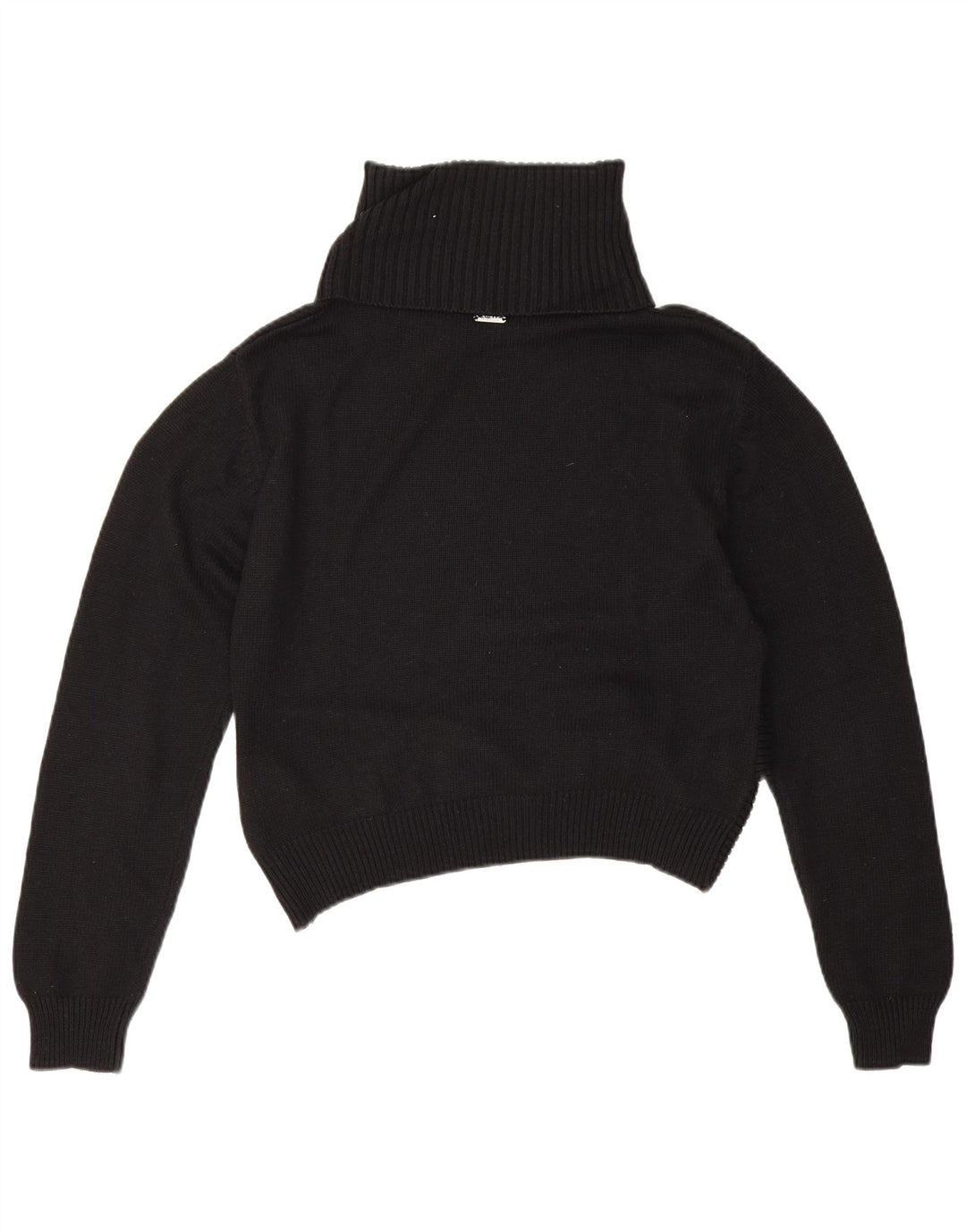 Guess Suéter corto con cuello vuelto para mujer UK 44 Mediano Algodón negro