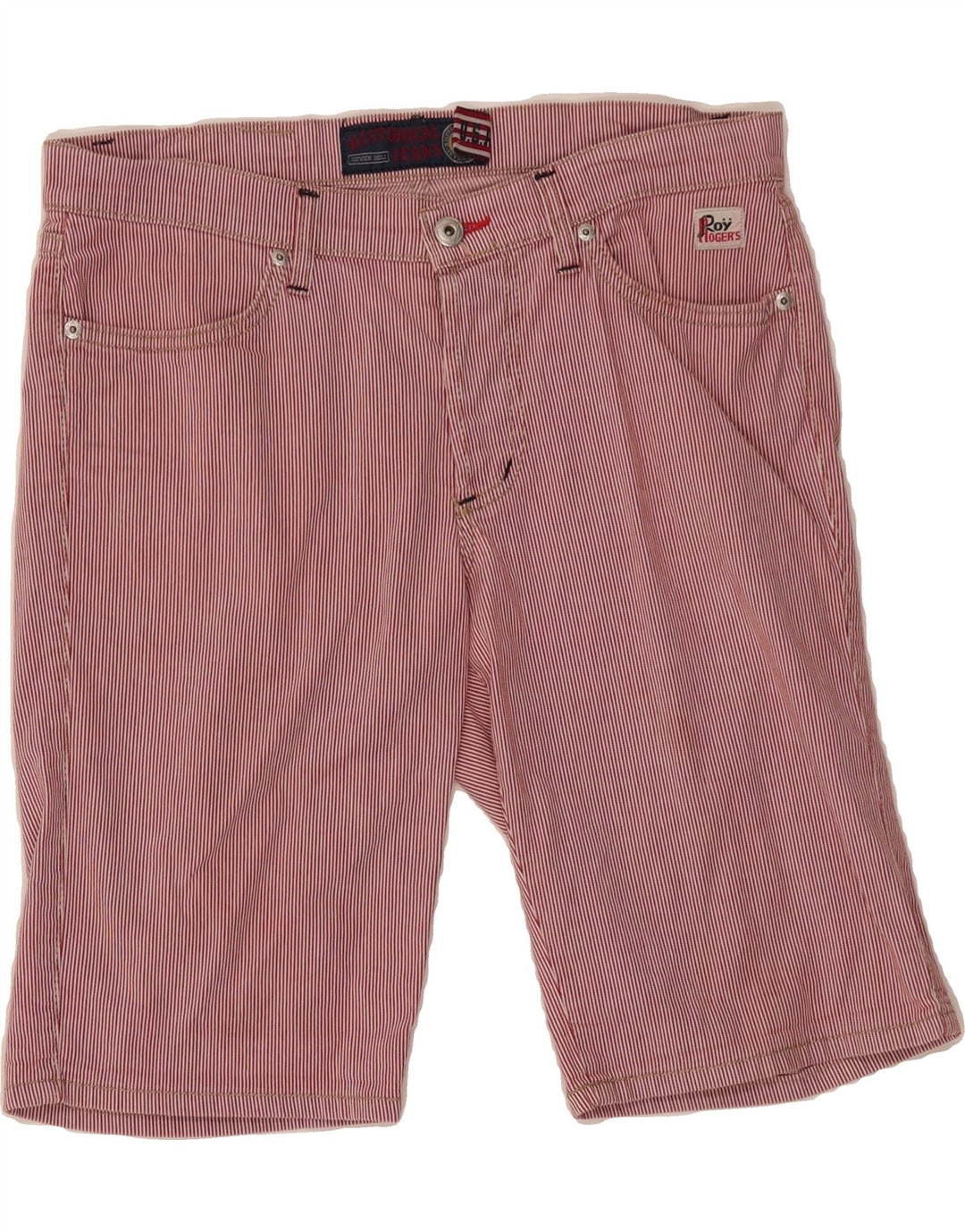 ROY ROGERS Mens Casual Shorts W31 Medium  Red Pinstripe Cotton Vintage Roy Rogers and Second-Hand Roy Rogers from Messina Hembry 