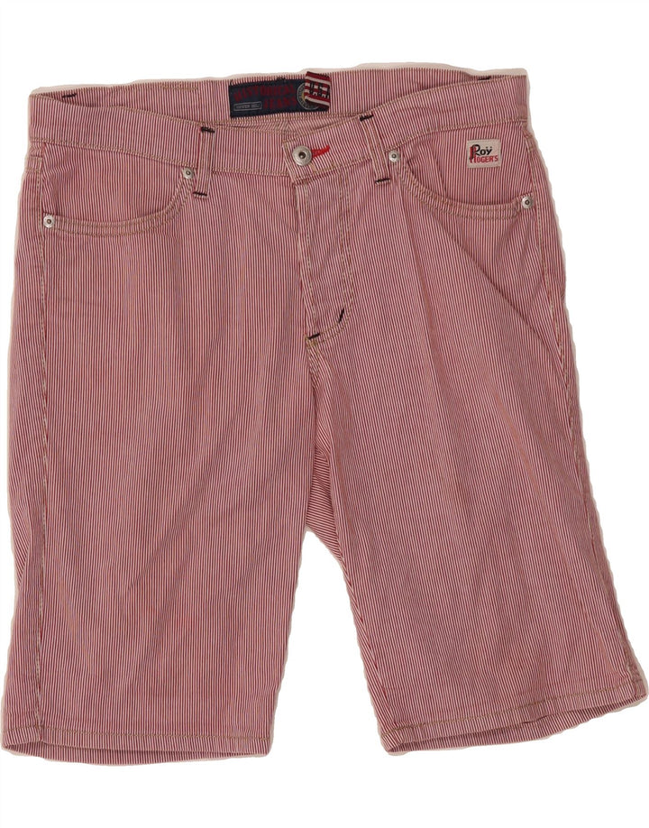ROY ROGERS Mens Casual Shorts W31 Medium  Red Pinstripe Cotton Vintage Roy Rogers and Second-Hand Roy Rogers from Messina Hembry 