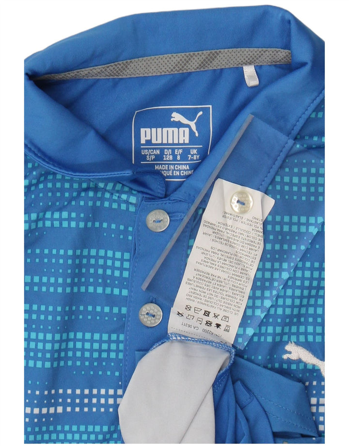 PUMA Polo para niño 7-8 años Azul Geométrico Poliéster
