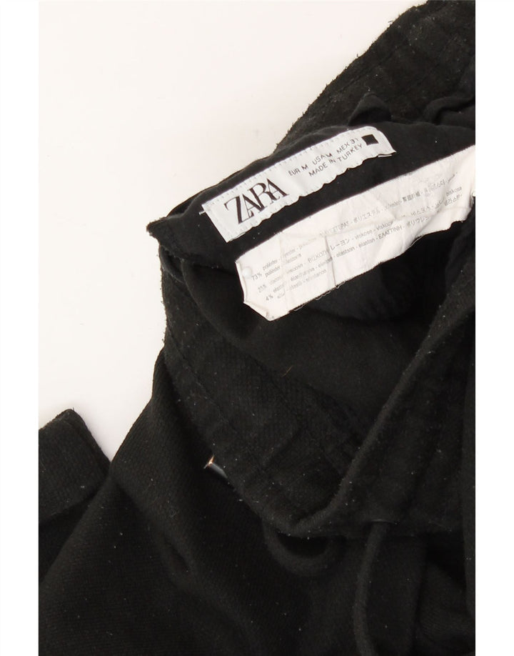 Zara Hombre Pantalón Corto Mediano W31 L26 Poliéster Negro