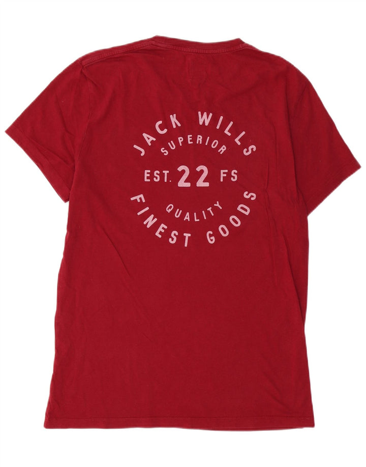 Jack Wills Camiseta gráfica para hombre Top pequeño de algodón rojo