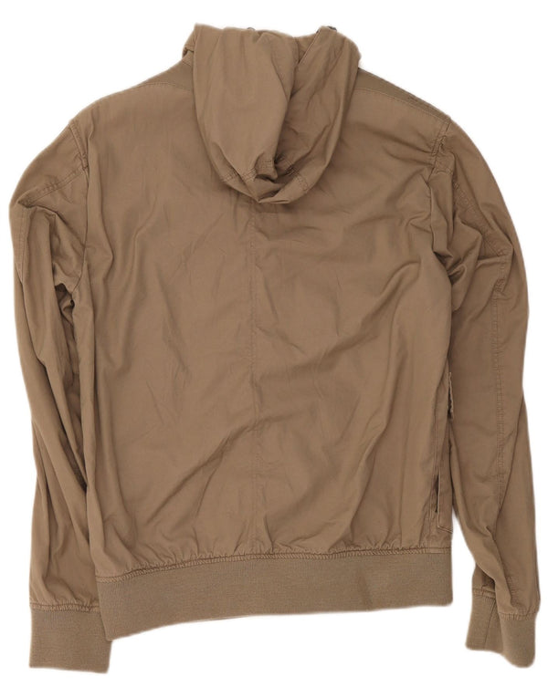 Geox Chaqueta utilitaria con capucha para hombre UK 36 Small Beige Cotton