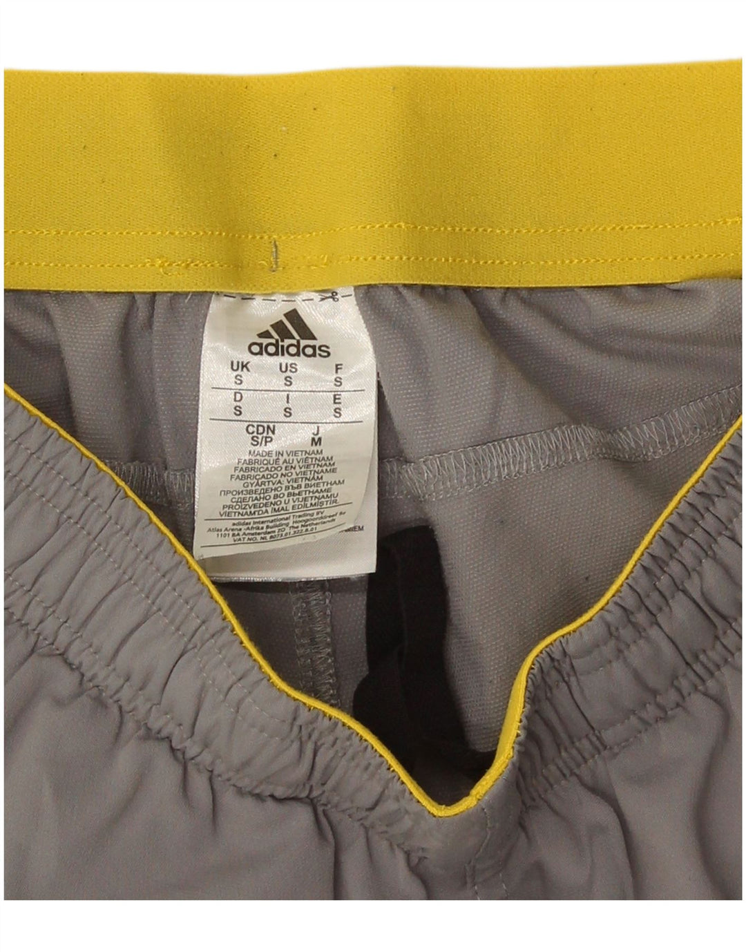 Adidas - Pantalones cortos deportivos para hombre, poliéster color block, pequeño, gris