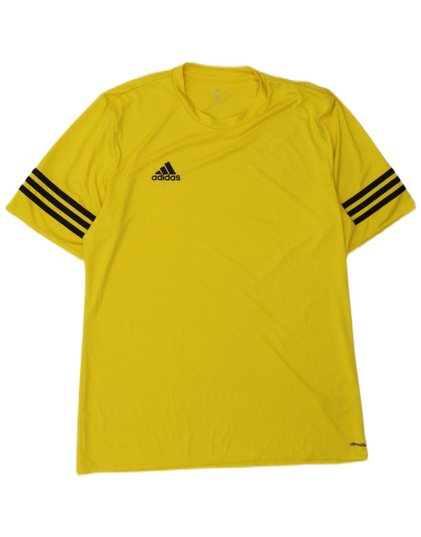 ADIDAS Camiseta Climalite para hombre Top poliéster amarillo grande