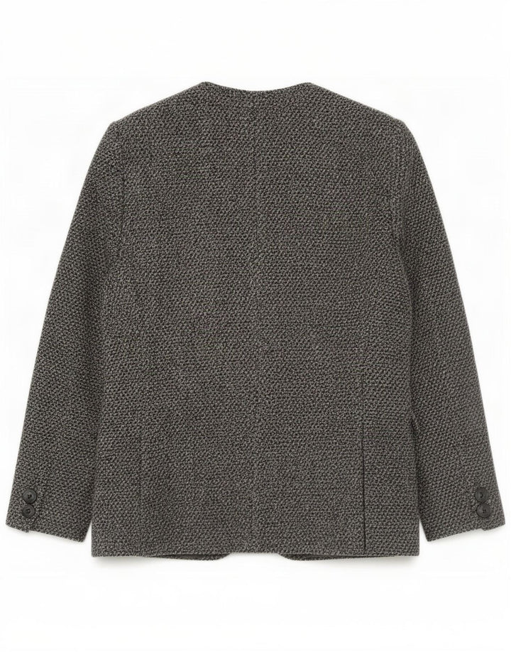 Chaqueta blazer vintage de 3 botones para mujer UK 44 Lana gris grande