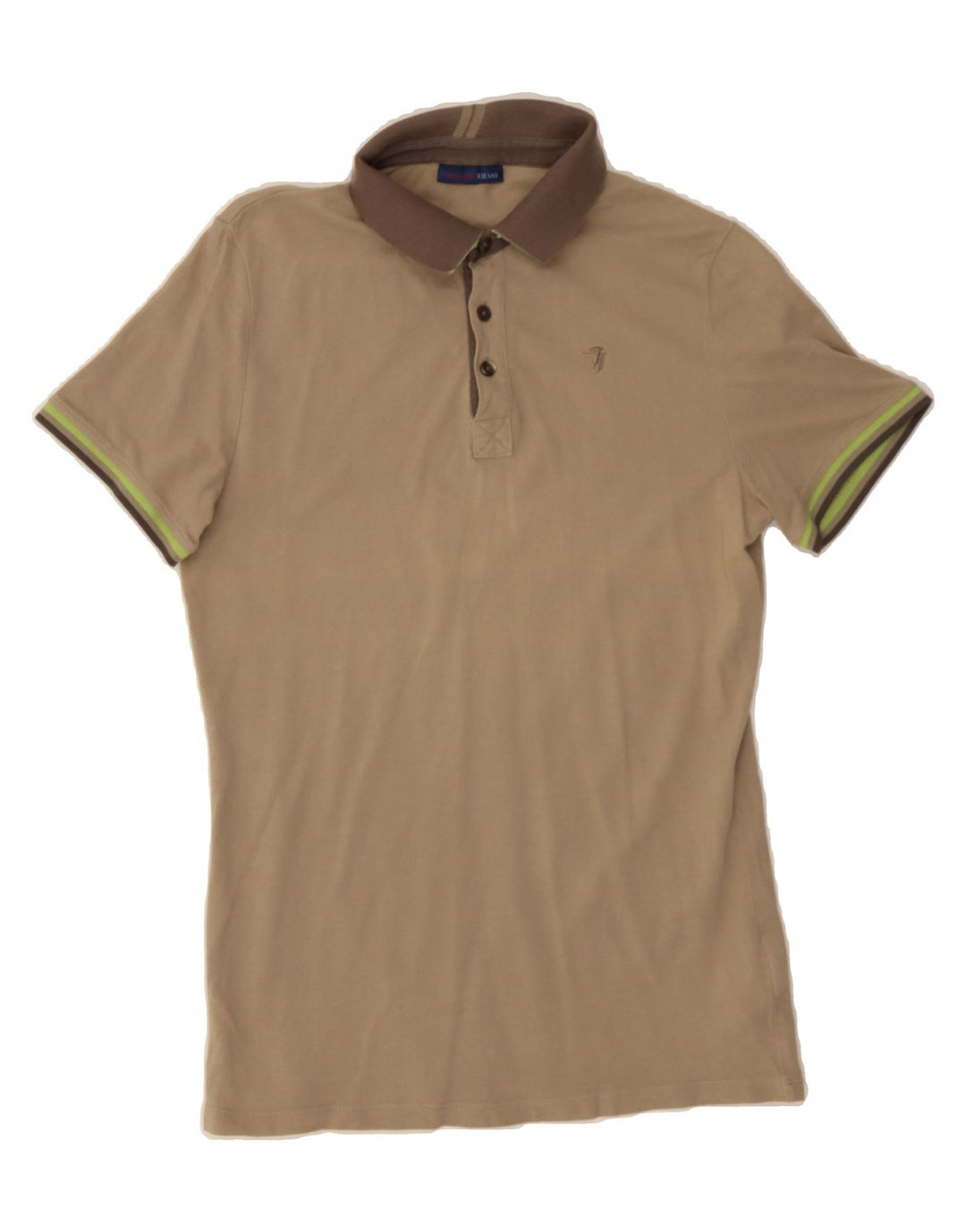TRUSSARDI JEANS Mens Polo Shirt Small Brown Cotton Vintage Trussardi Jeans and Second-Hand Trussardi Jeans from Messina Hembry 