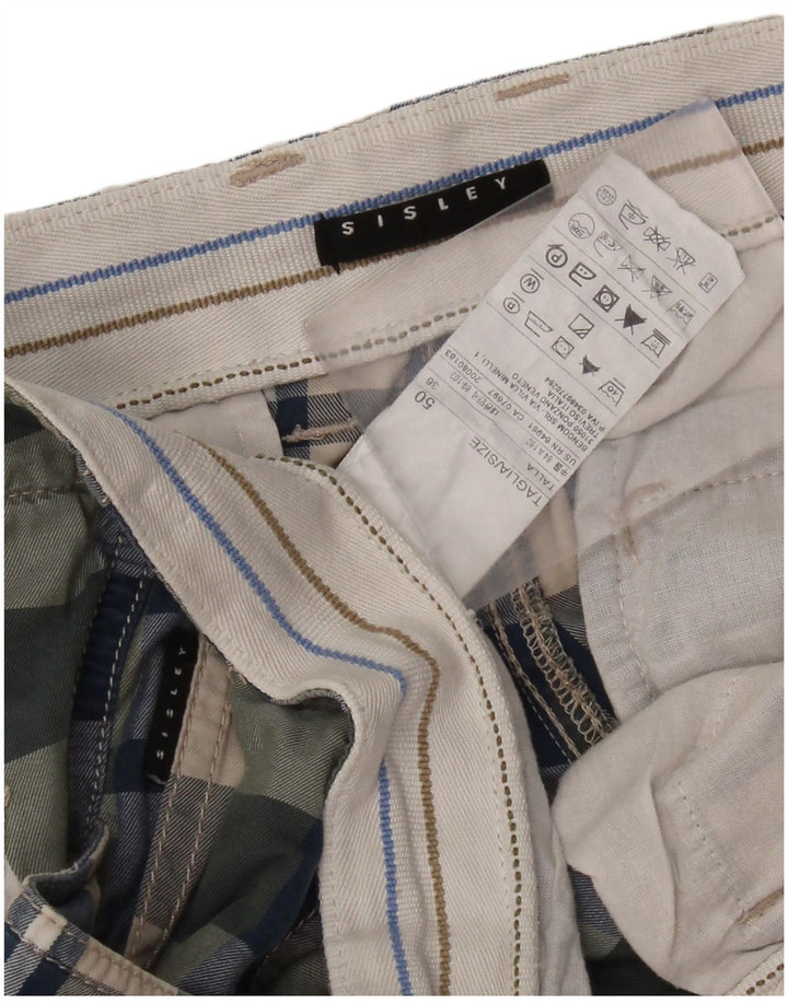 Sisley Shorts Cargo Hombre IT 50 Large W36 Algodón A Cuadros Multicolor