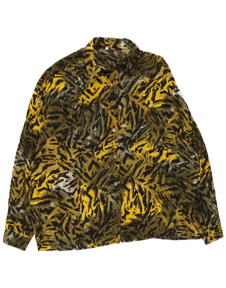 Camisa vintage para mujer EU 42 Viscosa con estampado animal multicolor grande