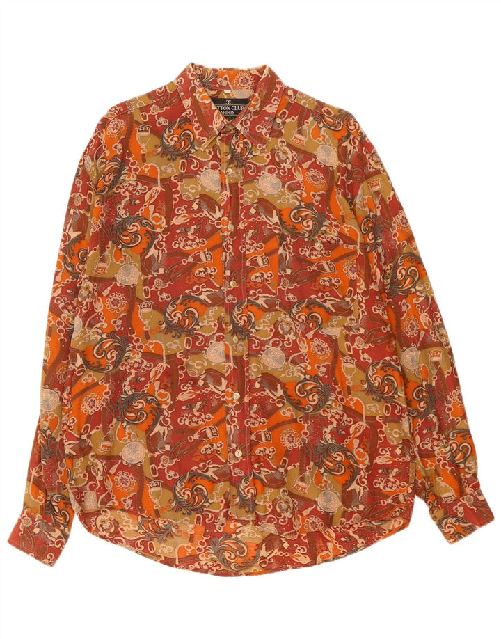 Camisa Hombre Cotton Club Viscosa Floral Marrón Medio
